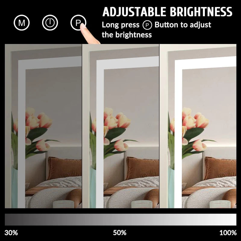 Large Vanity Mirror with Dimmable LED Lights - Lighted Makeup Mirror for Dressing Table