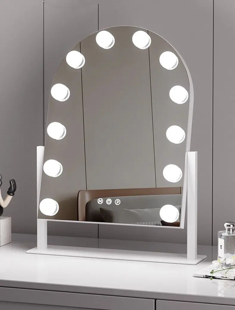 Vanity Mirror with 9 Dimmable Lights, 3 Color Modes, 15x Magnification