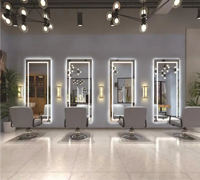 Multiple Size Extra Large Rectangle Double Lights LED Bathroom Mirror Illuminated Dimmable Vanity Mirror with Anti-Fog, 3 Color