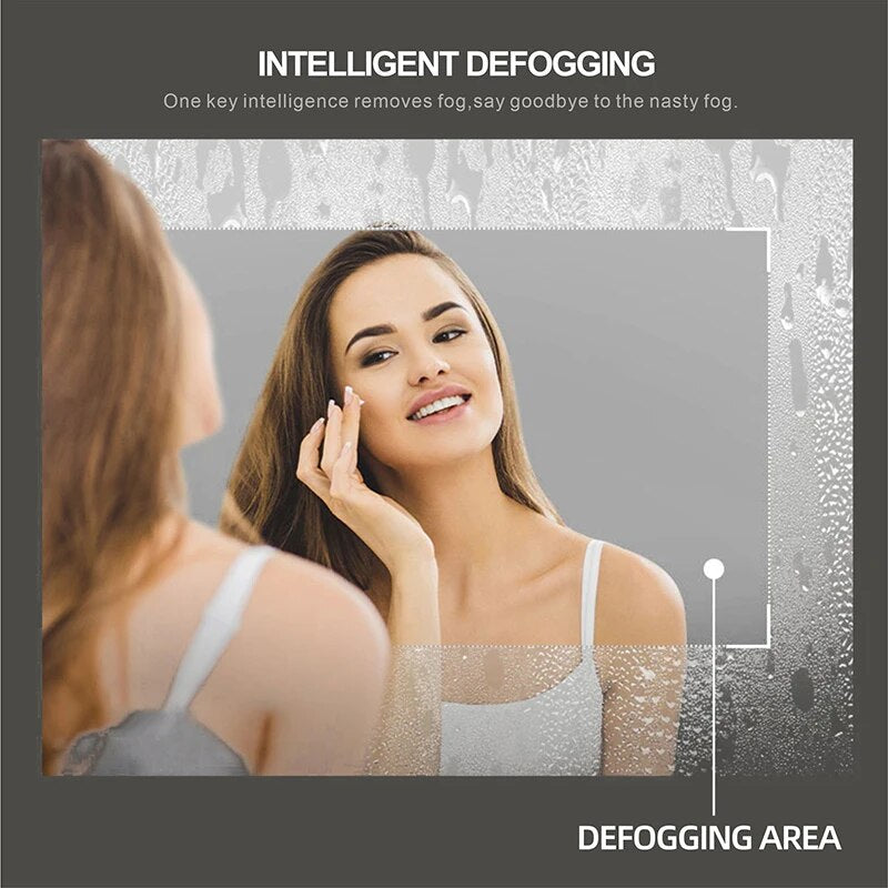 Arched Oval Large Backlit Light LED Makeup Bathroom Smart Bathroom Illumination Mirror, Wall Mounted, Anti-Fog