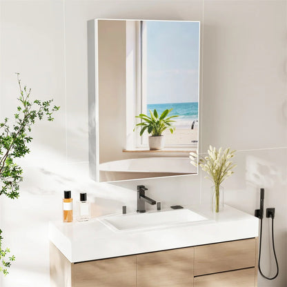 Bathroom Mirror Cabinet with Soft-Close Door, 50x70cm Shaving Cabinet