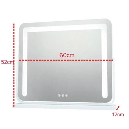 Large Vanity Makeup Mirror with Light – Detachable 15X Magnifier, 3 Color Modes, Touch Control & 360° Rotation