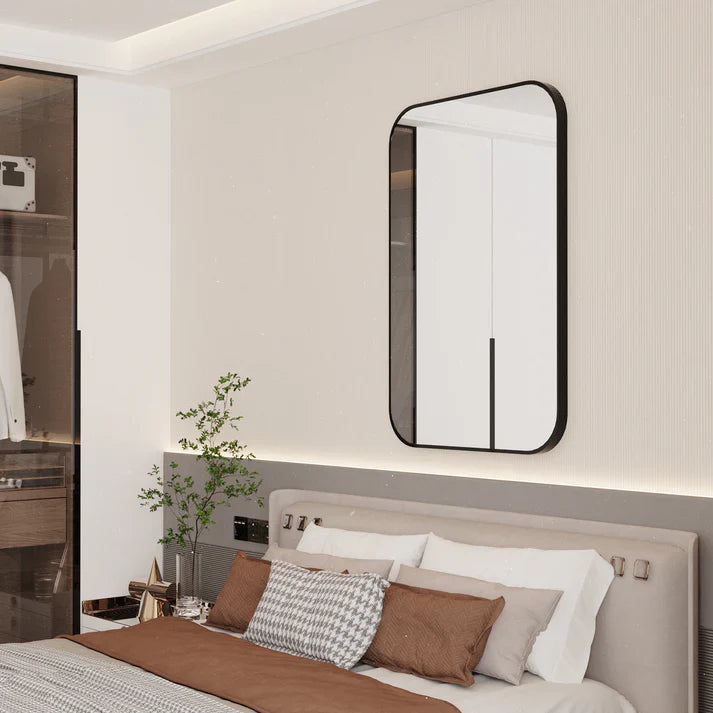 Morden Black Framed Rectangle Wall Mirror