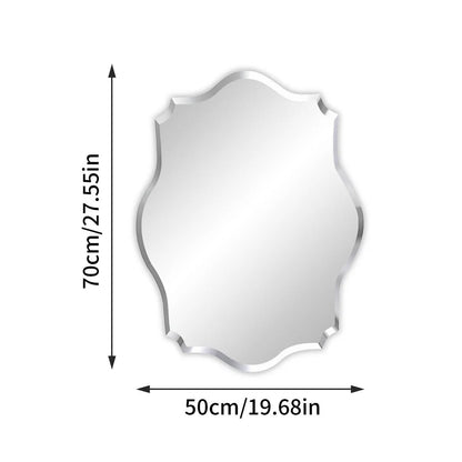 Minimalist Asymmetrical Frameless Bathroom Mirror – Beveled Edge Vanity Mirror for Bathroom, Hallway & Entryway