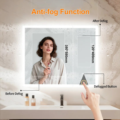 Luxury LED Mirror Cabinet with Dual Bluetooth Speakers & Anti-Fog - anti-fog function illustration