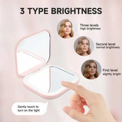 LED Travel Makeup Mirror with 10X Magnification & 3-Colour Lighting