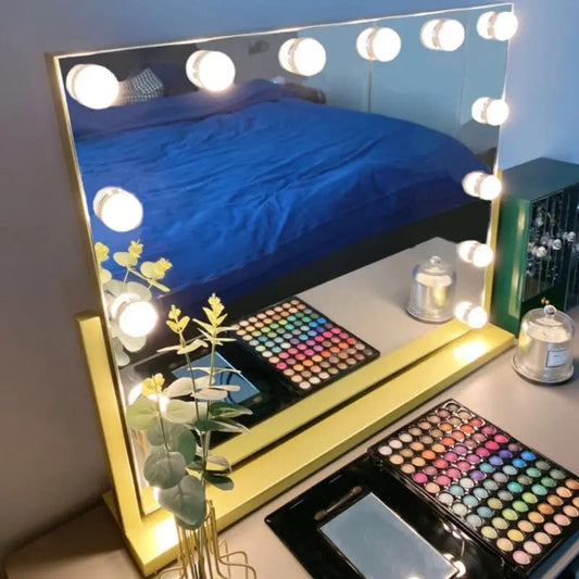 Large Vanity Makeup Mirror with 14 LED Bulbs – 3 Color Modes, Hollywood Mirror for Dressing Room & Bedroom