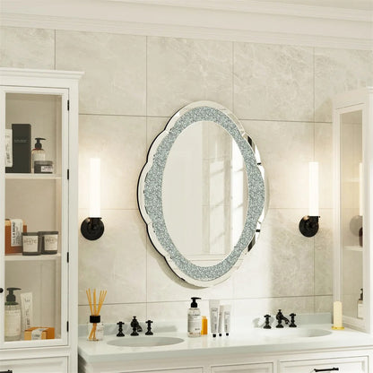 Cloud-shape Crushed Diamonds Accent Decorative mirror for Wall Decoration