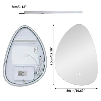 Irregular Illuminated Backlit LED Bathroom Mirror, 3 Colors Setting Anti-fog