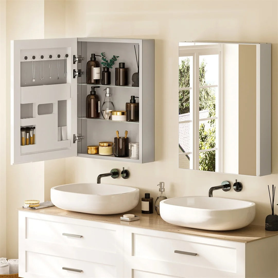 Bathroom Mirror Cabinet with Soft-Close Door, 50x70cm Shaving Cabinet