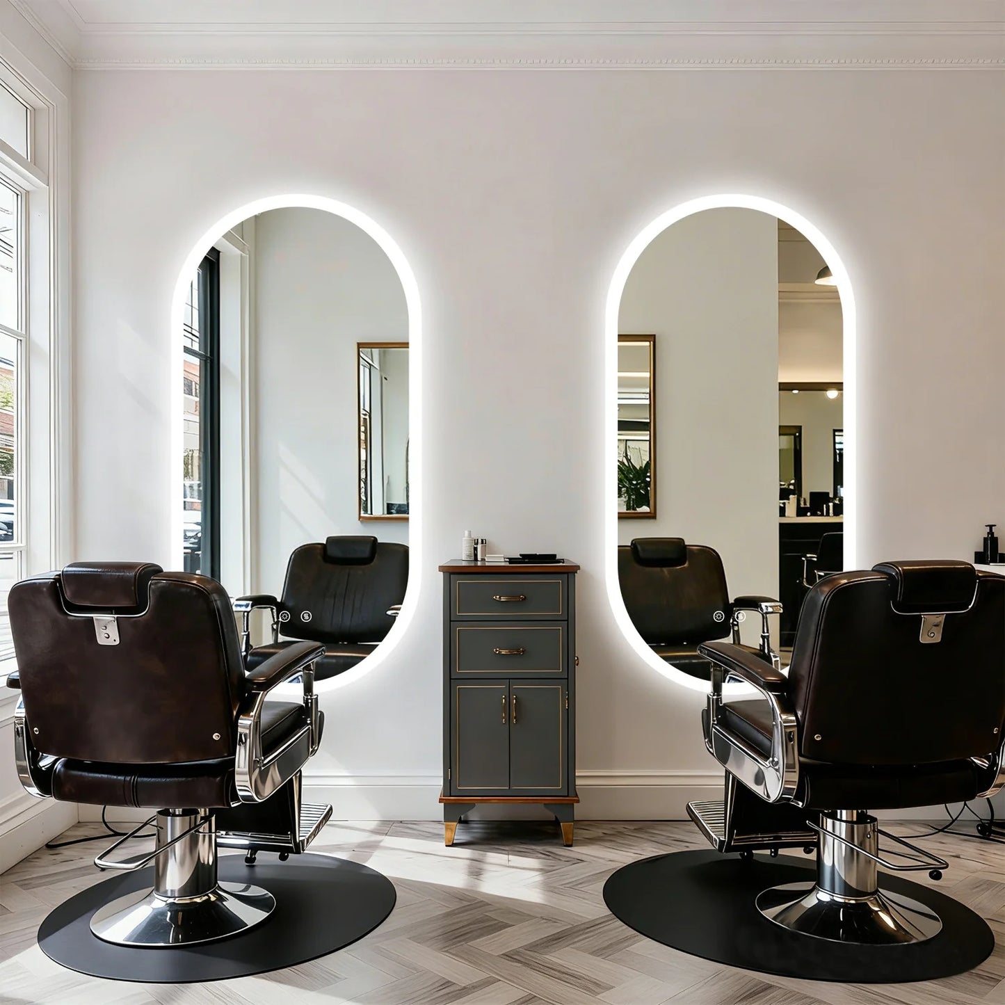 Long Oval LED Bathroom Mirror, Backlit Illuminated Bathroom Vanity Mirror, Memory Function Anti-Fog
