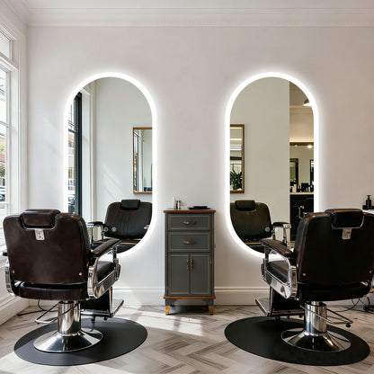 Long Oval LED Bathroom Mirror, Backlit Illuminated Bathroom Vanity Mirror, Memory Function Anti-Fog