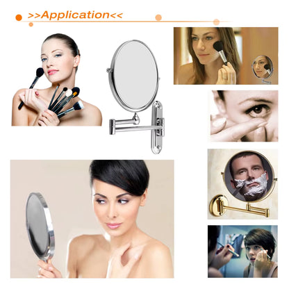 Round Wall-Mounted Magnifying Mirror with Extendable Arm – 5X or 10X