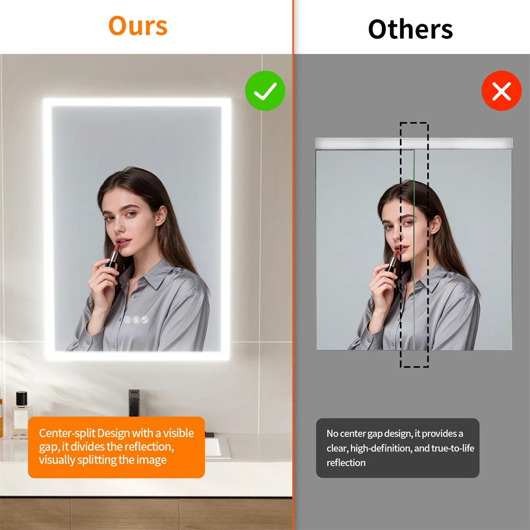 Smart LED Bathroom Mirror Cabinet with Bluetooth Speaker, Music Control, Anti-fog,Front Light