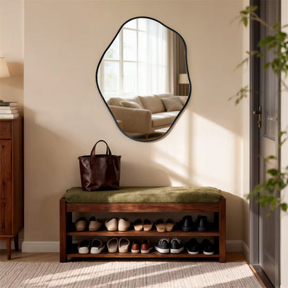 Irregular Wall Mirror with Black Aluminium Frame – 3 Sizes