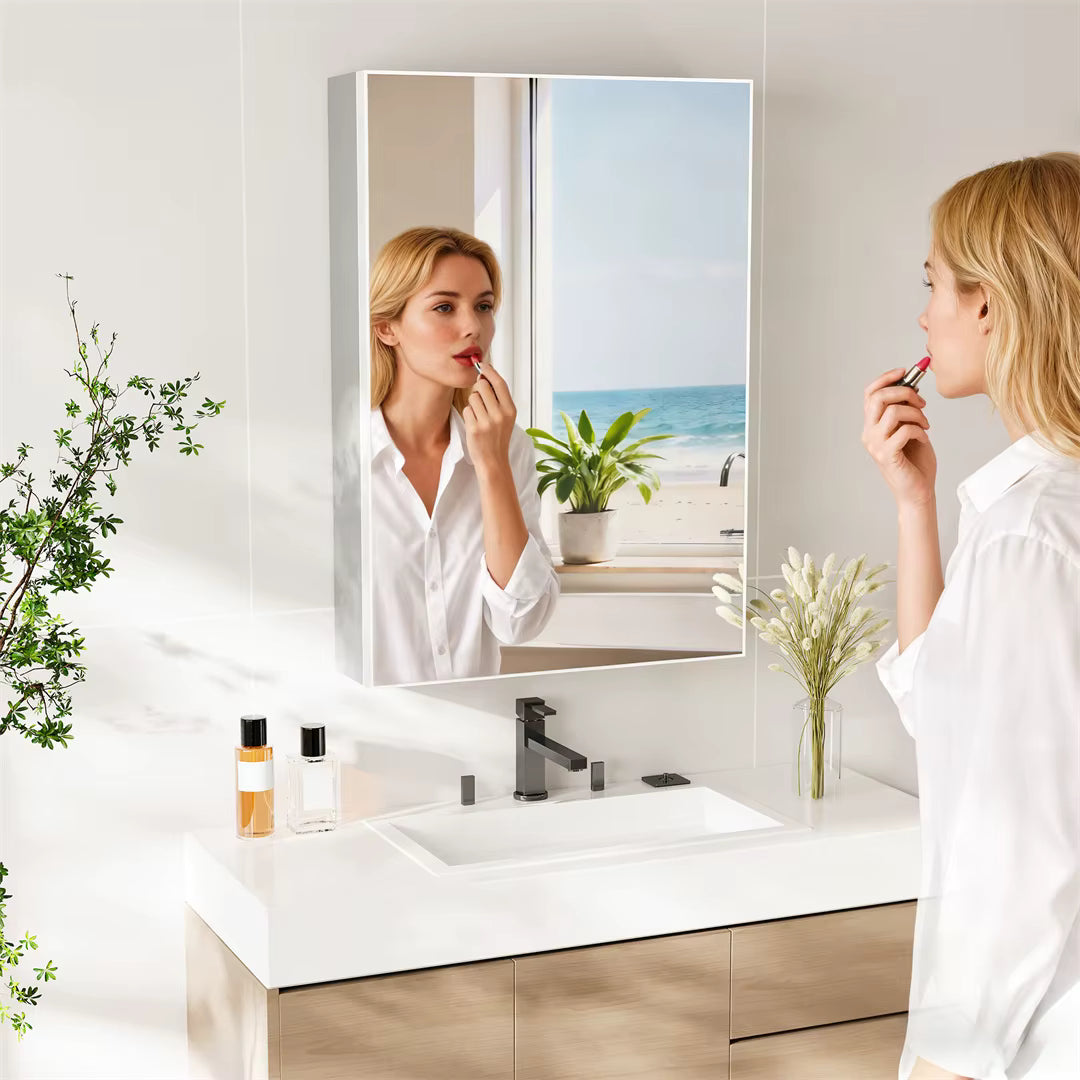 Bathroom Mirror Cabinet with Soft-Close Door, 50x70cm Shaving Cabinet