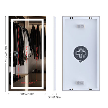 New Generation Smart Bathroom Mirror, Extra Large Rectangle Vanity Mirror with Dual Lights, Anti-Fog, Bluetooth Speakers, 3 Colors Temperature & Dimmable