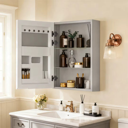 Bathroom Mirror Cabinet with Soft-Close Door, 50x70cm Shaving Cabinet