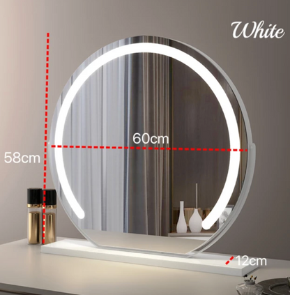 LED Vanity Mirror with Lights - Round Makeup Mirror with 10X Magnification, Smart Touch Dimmable 3 Modes, and 360° Rotation for Bedroom