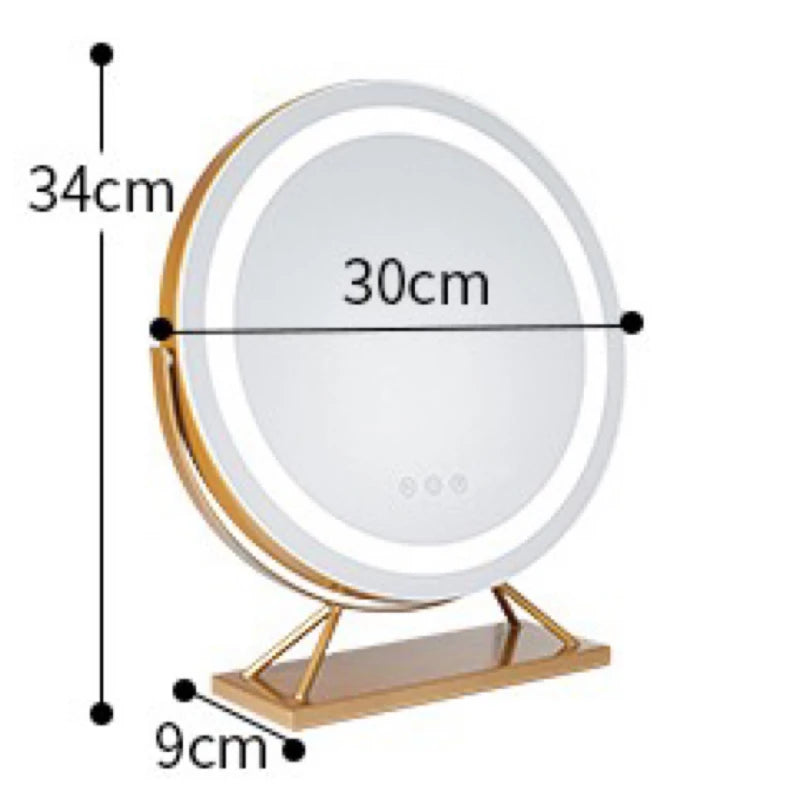LED Lighted Vanity Makeup Mirror with 15x Spot Magnification and Dimmable Multi-Color Settings