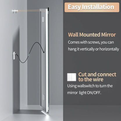 New Generation Smart Bathroom Mirror, Extra Large Rectangle Vanity Mirror with Dual Lights, Anti-Fog, Bluetooth Speakers, 3 Colors Temperature & Dimmable