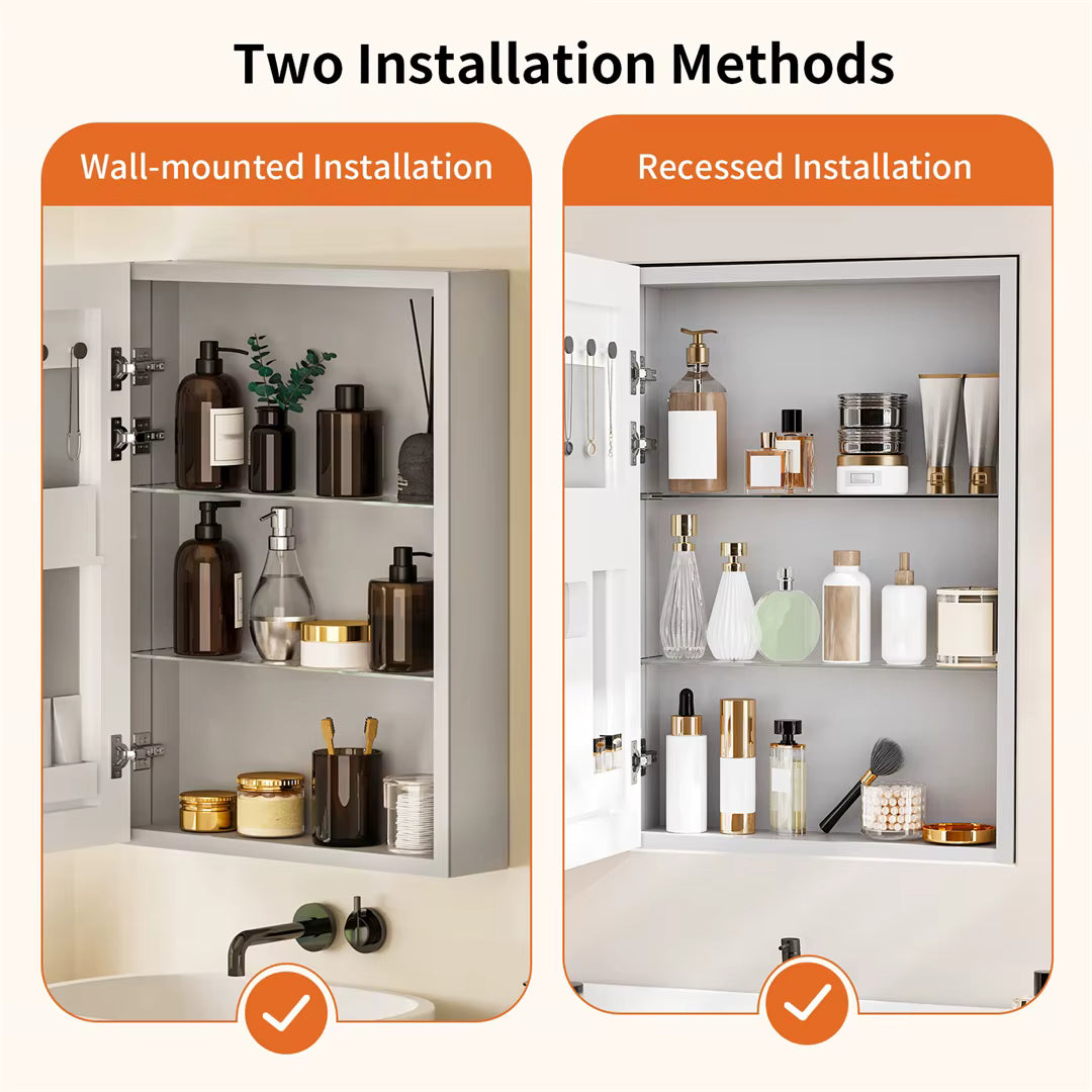 Bathroom Mirror Cabinet with Soft-Close Door, 50x70cm Shaving Cabinet