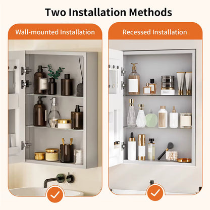 Bathroom Mirror Cabinet with Soft-Close Door, 50x70cm Shaving Cabinet