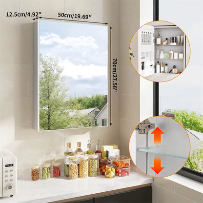 Bathroom Mirror Cabinet with Soft-Close Door, 50x70cm Shaving Cabinet