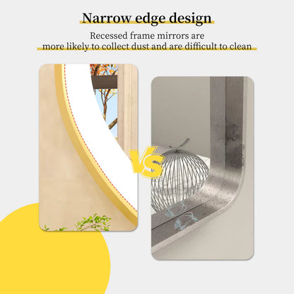 Oval Gold Aluminum Frame Frontlit LED Smart Bathroom Illumination Mirror, Wall Mounted, Anti-Fog