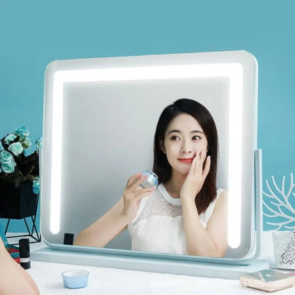 Large Vanity Makeup Mirror with Light – Detachable 15X Magnifier, 3 Color Modes, Touch Control & 360° Rotation