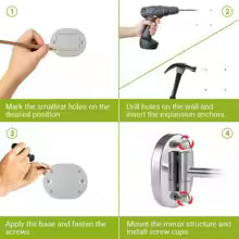 Round Wall-Mounted Magnifying Mirror with Extendable Arm – 5X or 10X