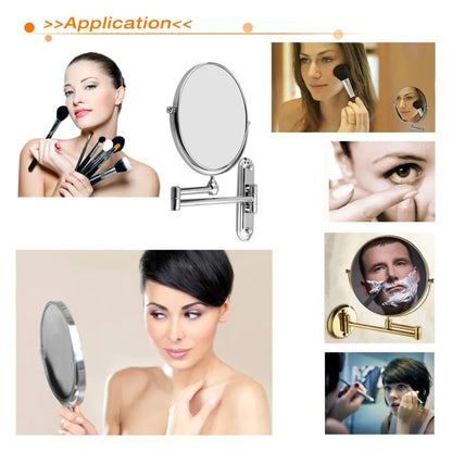 Round Wall-Mounted Magnifying Mirror with Extendable Arm – 5X or 10X