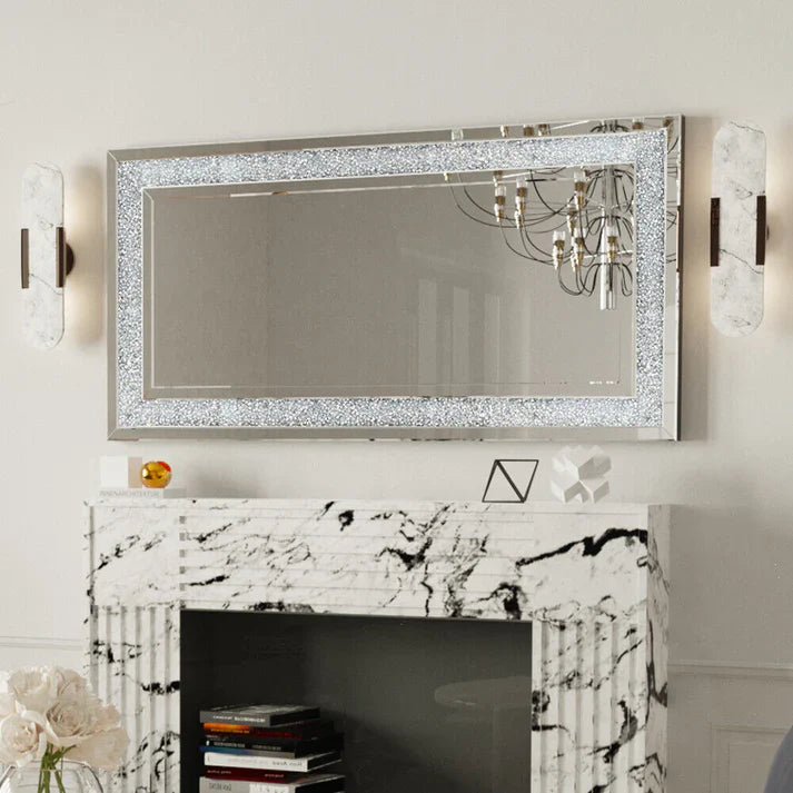 Rectangle Crystal Crush Diamond Wall Mirror