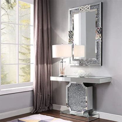 Rectangle Crystal Crushed Diamond Wall Hanging Mirror