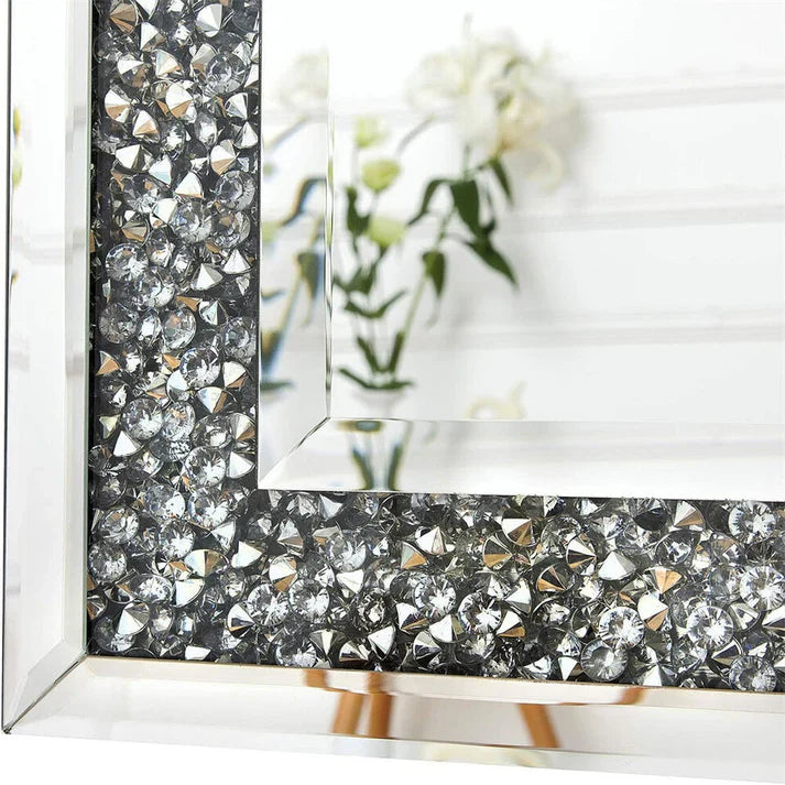 Rectangle Crystal Crush Diamond Wall Mirror