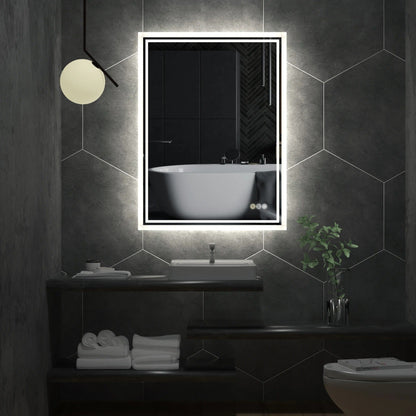 Rectangle Backlit Large LED Bathroom Vanity Mirror, Dimmable, Touch Control, Waterproof