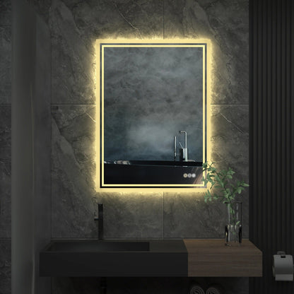 Backlit Rectangle Large LED Bathroom Vanity Mirror, Dimmable, Touch Control, Waterproof